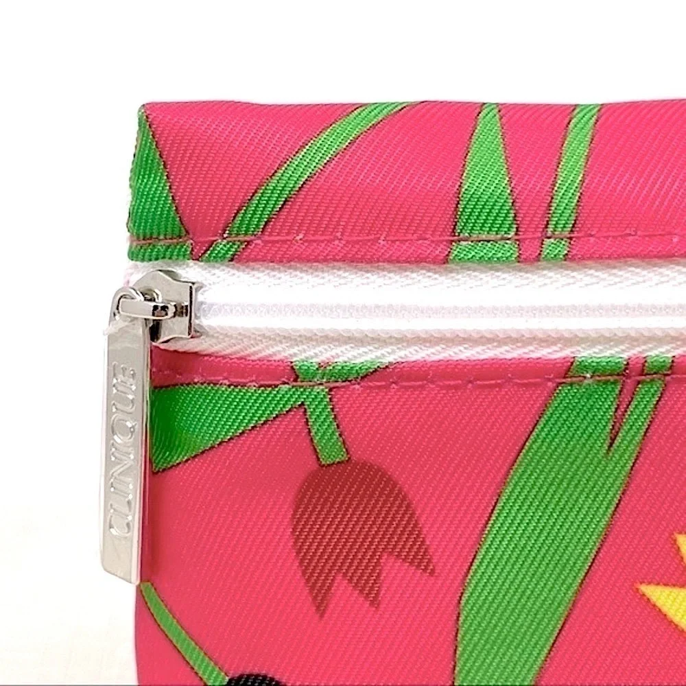 🌺 Donald X Clinique Limited Edition Spring Neon Makeup Cosmetics Pouch